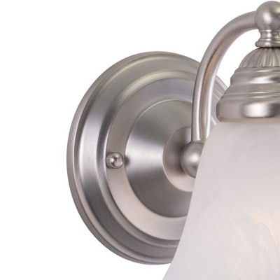 Brushed Nickel Alabaster Glass Vanity Wall Sconce
