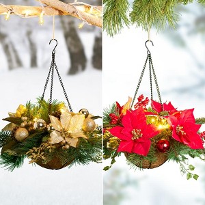 The Lakeside Collection Lighted Seasonal Basket with Timer - 1 of 4