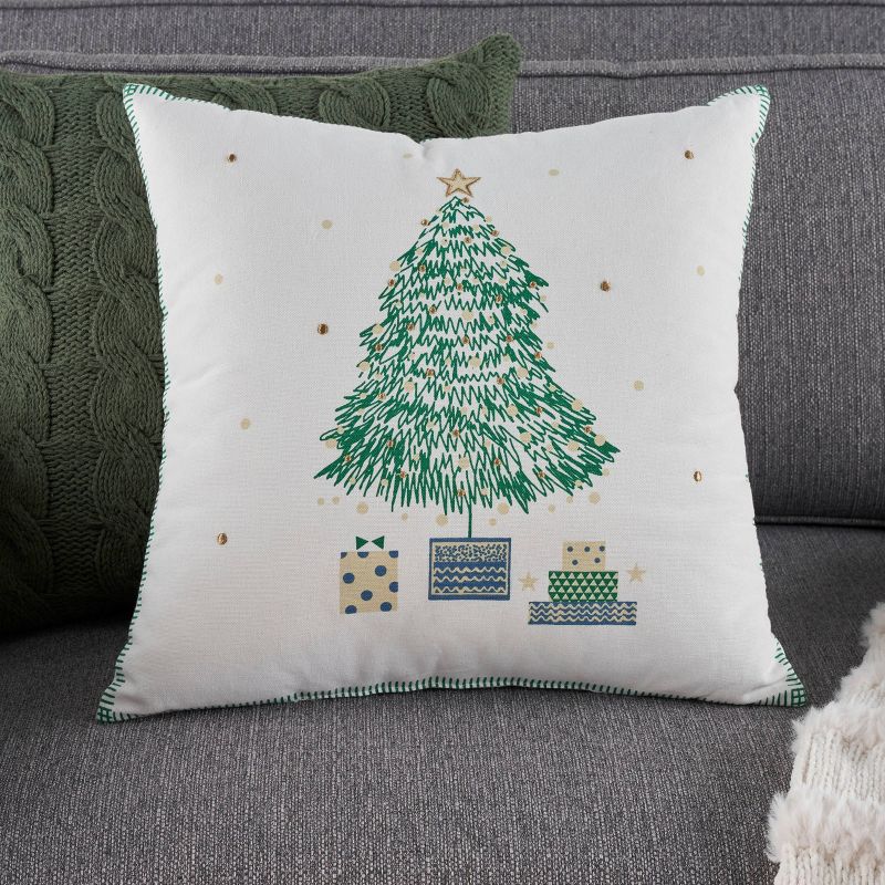 18&#34;x18&#34; Holiday Christmas Tree Indoor Square Throw Pillow - Mina Victory, 5 of 9