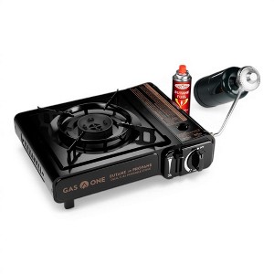 GasOne 10,000 BTU Dual Fuel Camp Stove  Butane Propane Portable Grill with  Adjustable Heat Dial, Carry Case, Automatic Electric Ignition : Target