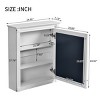 Grungis Wall Mounted Bathroom Storage Cabinet,24'' x27'' Medicine Cabinet with Mirror and Adjustable Shelf,Storage Cabinet for Bathroom - 3 of 4