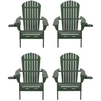 Jiallo Foldable Adirondack Chair with cup holder set of 4