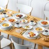 vancasso 30 Pieces Porcelain Dinnerware Set, White With Green Set , Ceramic Decal Leaves, Dinner/Dessert/Soup Plate, Cup And Saucer For 6 Person - 3 of 4