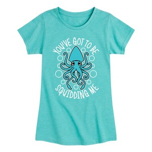 Girls' - Instant Message - Squidding Me -Youth Girls Short Sleeve T-Shirt Fitted Short Sleeve Graphic T-Shirt - 1 of 4