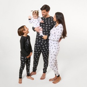 Leveret Cotton Matching Family Pajamas Black Skeleton Print - 1 of 4