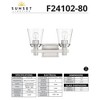 Sunset 2-Light Vanity Cone Shaped Clear Seeded Glass Shades Bright Satin Nickel - 2 of 4