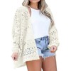 Coolmee Womens Plus Size Crochet Cardigan Boho Long Sleeve Oversized Open Front Knitted Sweater - 2 of 4