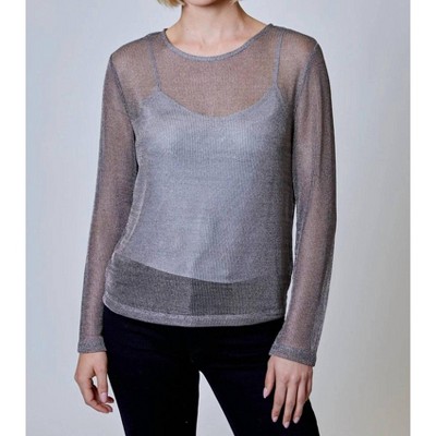 Women's Metallic Long Sleeve Mesh Top - DESIGN HISTORY