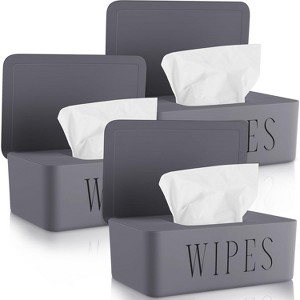 3 Pack Baby Wipes Dispenser Holder, Refillable Wipe Container for Bathroom Office and Car Storage - 1 of 4