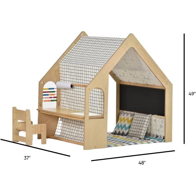 Avenlur Flair - Wooden 5 In 1 Indoor Playhouse Play Tent with Desk Table, 4 of 8