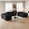 6 Seater Folding Sofa Bed for Living Room or Bedroom, Convertible Sofa with Cushions and Storage Pockets, Corduroy Fabric Sofa-Coolbibila - 2 of 4