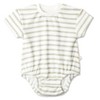 Organic Short Sleeve Bubble Romper - Sage Stripes - 2 of 4