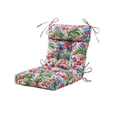 ARTPLAN Patio Chair Cushions Combined Seat and Back,Tufted Outdoor Swivel Chair Cushion with Tie,44"x20"x4"，1 Count,Floral