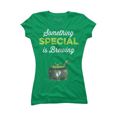 Junior's Design By Humans Halloween Pregnancy Shirt Mom To Be Something Is Brewing By VitMon T-Shirt