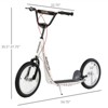 Maggift Kick Scooters Youth Scooter Kick Scooter with Adjustable Handlebar Front and Rear Dual Brakes Inflatable Wheels, White, 54.8"*22.8"*35.5" - 3 of 4