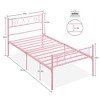Whizmax Metal Twin Size Bed Frame with Headboard and Footboard for Girls and Boys, Platform Bed Frame with Iron-Art Sweet Heart, No Box Spring Needed - 4 of 4