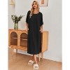 Ekouaer Women's Nightgown Short Sleeve Sleepshirt Long Loungewear Casual Maxi Lounge Dress House Dresses with Pockets - 4 of 4
