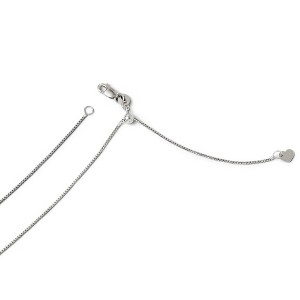 Black Bow Jewelry 0.8mm 14k White Gold Adjustable Box Chain Necklace - 1 of 4