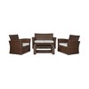 WestinTrends 4 Piece Conversation Outdoor Patio Sofa Set with Square Fire Pit Table - 3 of 4