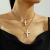 Freshwater Baroque Pearl & Gold Cross Necklace - Chunky Statement Sideways Pendant for Women/Men, Natural Christian Religious Gift - 4 of 4