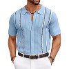 COOFANDY Knit Shirts for Men Casual Short Sleeve Button Down Shirts Summer Beach Stretch Fit Collared Shirts - 3 of 4