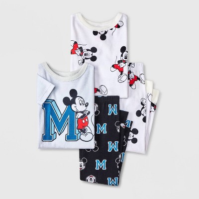 Toddler Boys' 4pc Snug Fit Cotton Mickey Mouse and Friends Pajama Set - Blue