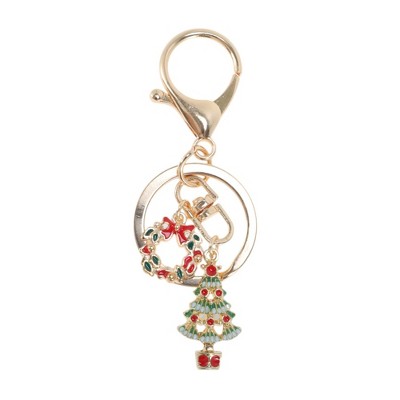 Unique Bargains Cute Christmas Keychain Double Ring Lobster Clasp Zinc Alloy 3.15" 1Pc