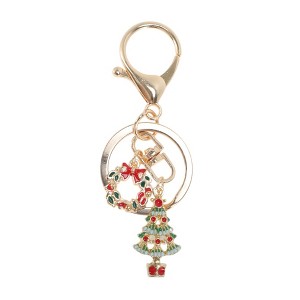 Unique Bargains Cute Christmas Keychain Double Ring Lobster Clasp Zinc Alloy 3.15" 1Pc - 1 of 4