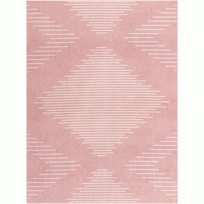 Unique Loom 9' 0 x 12' 0 Rectangle Indoor/Outdoor Modern Pink Area Rug