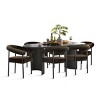 7-Piece Dining Table Set with Velvet Armchairs, 79" Oval Table and 6 Mink Ultra-Comfort Upholstered Chairs for Dining Room-Maison Boucle - 3 of 4
