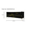 SKRAN Black Velvet Sofa with Gold Legs - Modern Chesterfield Design, Tufted Upholstery, 3-Seat Couch for Living Room and Office - 3 of 4