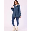 INSPIRE CHIC Women's Winter Coats Drawstring Waist Front Pockets Faux Fur Hooded Parka Barn Jackets - 2 of 4