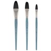 Mimik Professional Watercolor Brushes - Filbert Set of 3  - Synthetic Squirrel Hair - Natural Bristle Artist Brushes for Watercolors, Gouache & - 3 of 4