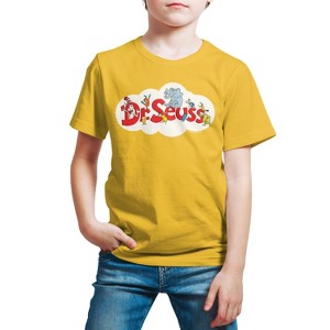 Boys' - Dr. Seuss - Cat and the Hat and Friends Cloud Logo Short Sleeve Graphic T-Shirt - 1 of 4