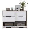 ORRD Slide & Pull Dresser, 4-Drawer Storage Cabinet with Drop-Down Doors, Modern Dresser for Bedroom & Living Room, 42.1” Wide - 4 of 4