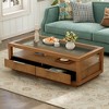 NicBex Modern Transparent Tempered Glass Coffee Table with Storage,Minimalist Display Center Table for Living Room - 2 of 4