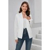 Coolmee Women's Casual Business Open Front Long Sleeve Collarless Pockets Office Blazer Jacket - 4 of 4