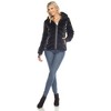 Women's Midweight Quilted Contrast With Thumbholes Hooded Jacket - White Mark - 4 of 4