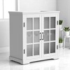 30" Bathroom Vanity with Ceramic Sink, Tempered Blurred Glass Doors,Adjustable Shelf, Freestanding Cabinet (Faucet Not Included) - 4 of 4