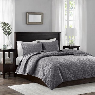 Sapphtopaz 3-Piece Velvet Geometric Quilt Set, Full/Queen Comforter Set, Bedding with 2 Shams for Women, Men, Kids & Teens