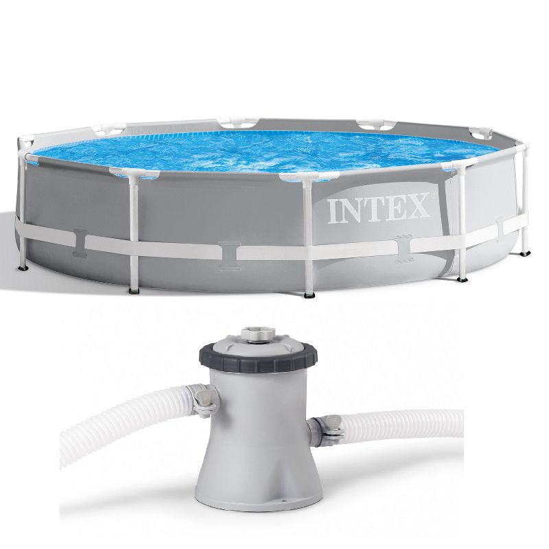 INTEX 10ft X 30in Prism Frame Pool Set with Filter Pump, 1 of 4