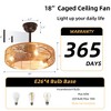 20" Farmhouse Rustic Rattan Ceiling Fan with Handwoven Cage Shade, 3-Light Fixture, 6-Speed Reversible Remote for Cottage, Loft, or Dining Space - 4 of 4