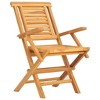 vidaXL Folding Garden Chair Set of 2 Natural teak Solid teak wood Medium - 3 of 4