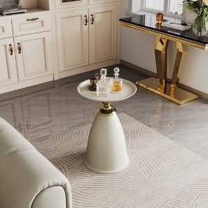 HDZNVF Minimalist Round Side Table for Small Space - 1 of 4