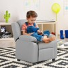 Tangkula Deluxe Padded Kids Sofa Armchair Recliner Headrest Children w/ Storage Arms Gray - 2 of 4