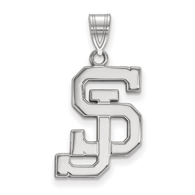 Black Bow Jewelry 14k White Gold San Jose State Spartans NCAA Large Pendant