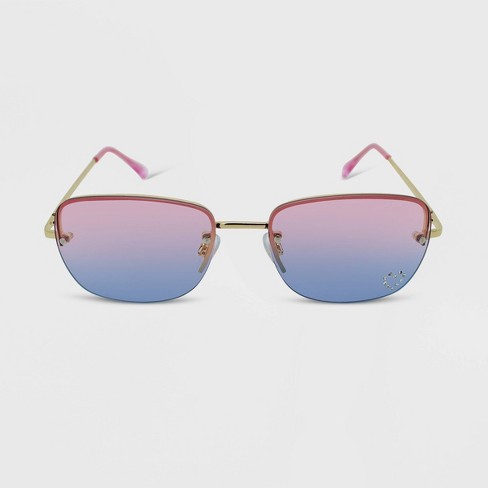 Louis Vuitton Purple & Gold Metal Studded Rimless Shield Sunglasses