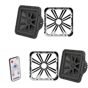 Kicker (2) 45L7R122 L7R 12-Inch (30cm) Subwoofer, Dual Voice Coil, 2-Ohm w/ Chrome LED Grill & Remote Bundle - 1 of 4