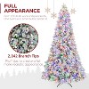 Vivatrees 9 Ft Prelit Artificial Christmas Tree, 10 Lighting Modes with Multi Colors Snow Flocked Xmas Tree with Red Berries, Metal Stand, White - 4 of 4