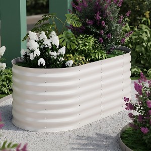 4x2x2ft & 6x3x2ft Galvanized Steel Raised Garden Bed, Heavy-Duty Oval Planter Box, Corrosion-Resistant Outdoor Gardening Kit - 1 of 4